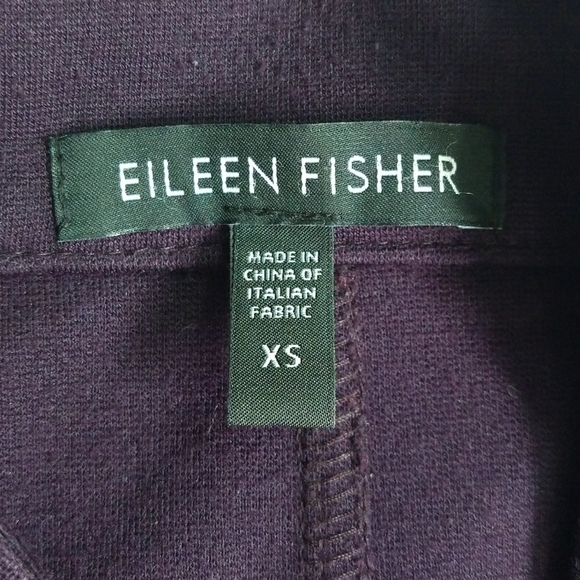 Eileen Fisher Purple Ponte Knit Belted Self Tie Coat Pockets Stretch Classic - Picture 8 of 10